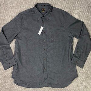 J. CREW Cotton Cashmere Shirt Men's XL Gray Classic Fit Button Down Up Front